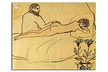 Obraz Picasso - Nude with Piacsso by her feet zs17891