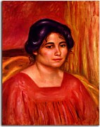 Gabrielle in a red blouse Obraz  Renoir zs18073