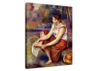 Girl wiping her feet Obraz  Renoir zs18074