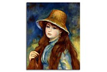 Girl with a straw hat Obraz  Renoir zs18076