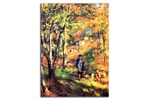 The Painter Jules Le Coeur Walking His Dogs in the Forest of Fontainebleau Reprodukcia Renoir zs18087
