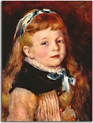 Mademoiselle Grimprel in a Blue Ribbon Reprodukcia Renoir zs18097