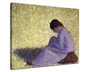 Peasant Woman Seated in the Grass - Georges Seurat Obraz zs18148