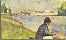 Georges Seurat Obraz - Seated Man. Study for "Bathers at Asnieres" zs18177