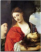 Tizian obraz - obraz Judith with the Head of Holofernes zs18335