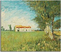 Reprodukcie Vincent van Gogh - Farmhouse in a Wheat Field zs18389