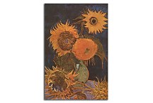 Still Life Vase with Five Sunflowers zs18468 - Reprodukcia Vincent van Gogh