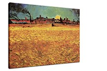 Summer Evening, Wheatfield with Setting sun zs18476 - Reprodukcia Vincent van Gogh