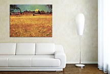 Summer Evening, Wheatfield with Setting sun zs18476 - Reprodukcia Vincent van Gogh