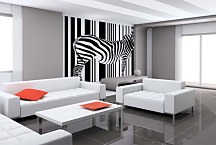 Čiernobiela fototapeta Zebra 3181 - samolepiaca na stenu